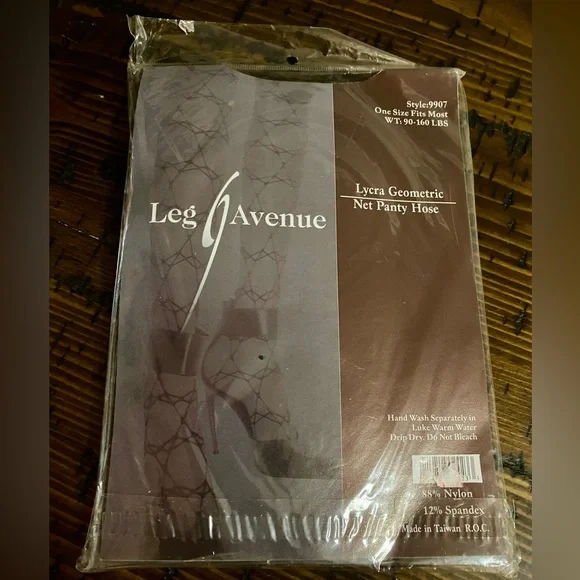 Leg Avenue Black Geometric Net Pantyhose - Picture 2 of 3